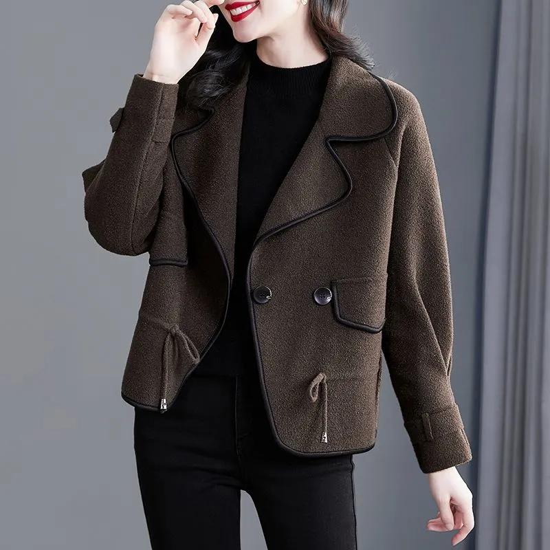 Double-sided Woolen Short Coat Women's Spring Autumn New Thickened Fashionable Top