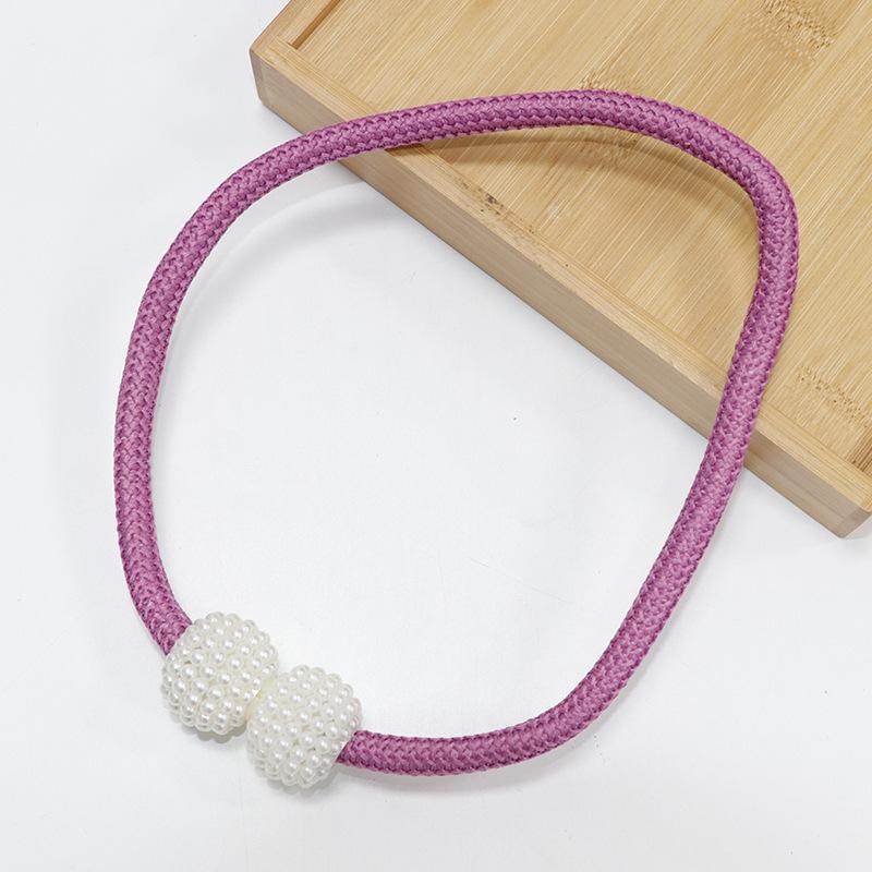 European Magnetic Curtain Tiebacks Pearl Ball Home Curtain Buckle Weave Clips Rope Straps Holder for Big Drapries Decoration