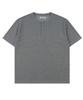 BLOND9 Henley Neck Oversized Short Sleeve T-Shirt_Gray