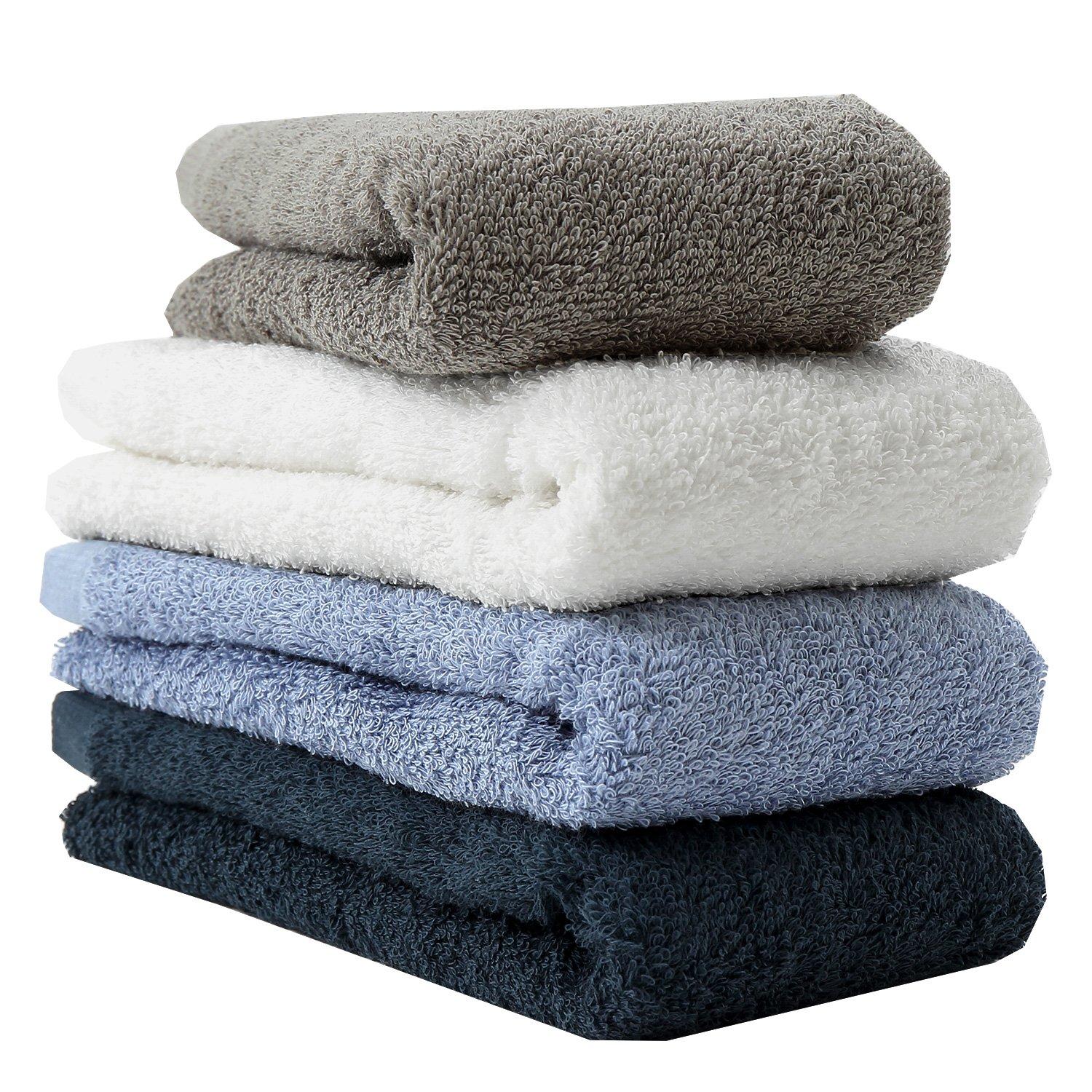 

hiorie Набір антибактеріальних рушників для обличчя, різні кольори, миттєве сушіння в приміщенні (Хіорі) Рушники японського виробництва, стійкі до запаху, готельний стиль 4, (03),