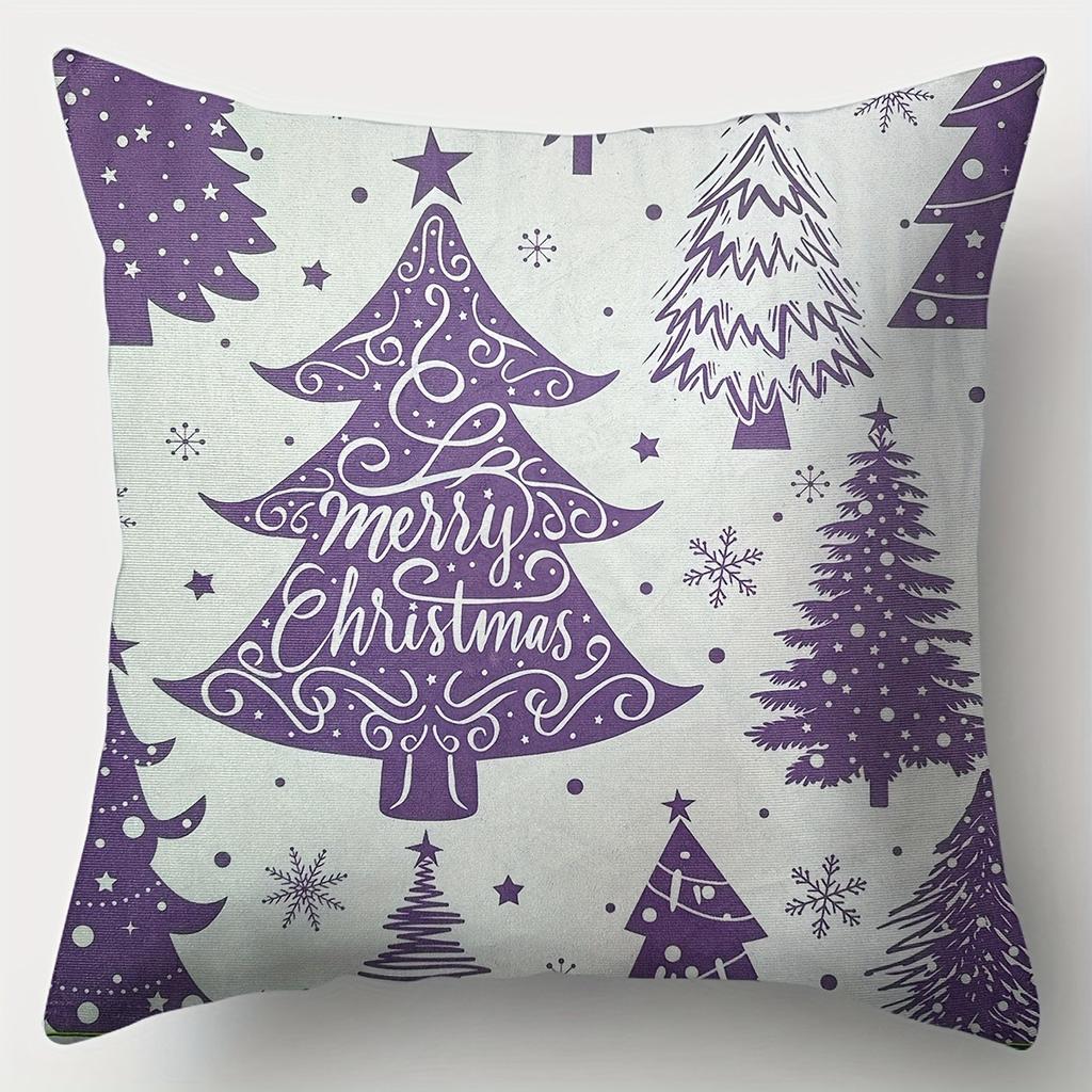 Merry Christmas decoration pillow cover fawn tree snowflake pattern suitable for home room living room sofa cushion cover