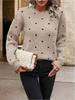 European & American Women's Polka Dot Round Neck Long Sleeve Sweater