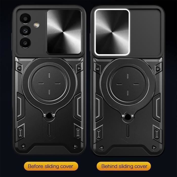 Protective Case - BOOLING - for Samsung Galaxy A55 5G - Shockproof - Camera Protector - Stand - with 2 Tempered Glasses