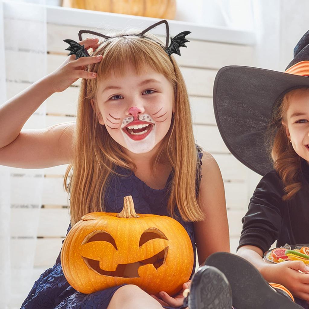 Toyvian Devil Halloween Clips with Bat Demon Accessories for DIY 10 Black Hairpins, Wings, Girls, Dress-Up, Cosplay, Crafts, Kids, Pairs,