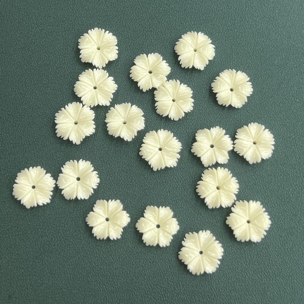 30Pcs, Artificial Coral Loose Beads With Hole, 12mm, Fashion Handmade Flower Beads for Jewelry Making DIY Necklace Accessories, Mother's Day Gifts