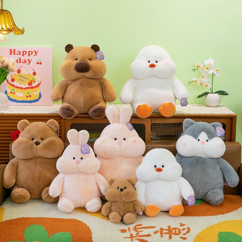 Rabbit Capybara Husky Duck Plush Toy Cartoon Animal Stuffed Doll Kids Gifts