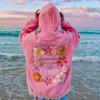 STREETRICH Women Fall Winter Y2K Aesthetic Back Floral Letter Embroidery Hooded Top Long Sleeve Loose Fit Pullover with Pockets