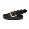 Womens Genuine Leather Skinny Belt Jeans Skirts Trousers Minimalist Fashion Accessory
