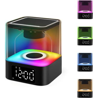Wireless Bluetooth Speaker Light with Time Alarm Clock Seven-color Fantasy Sound Night Light