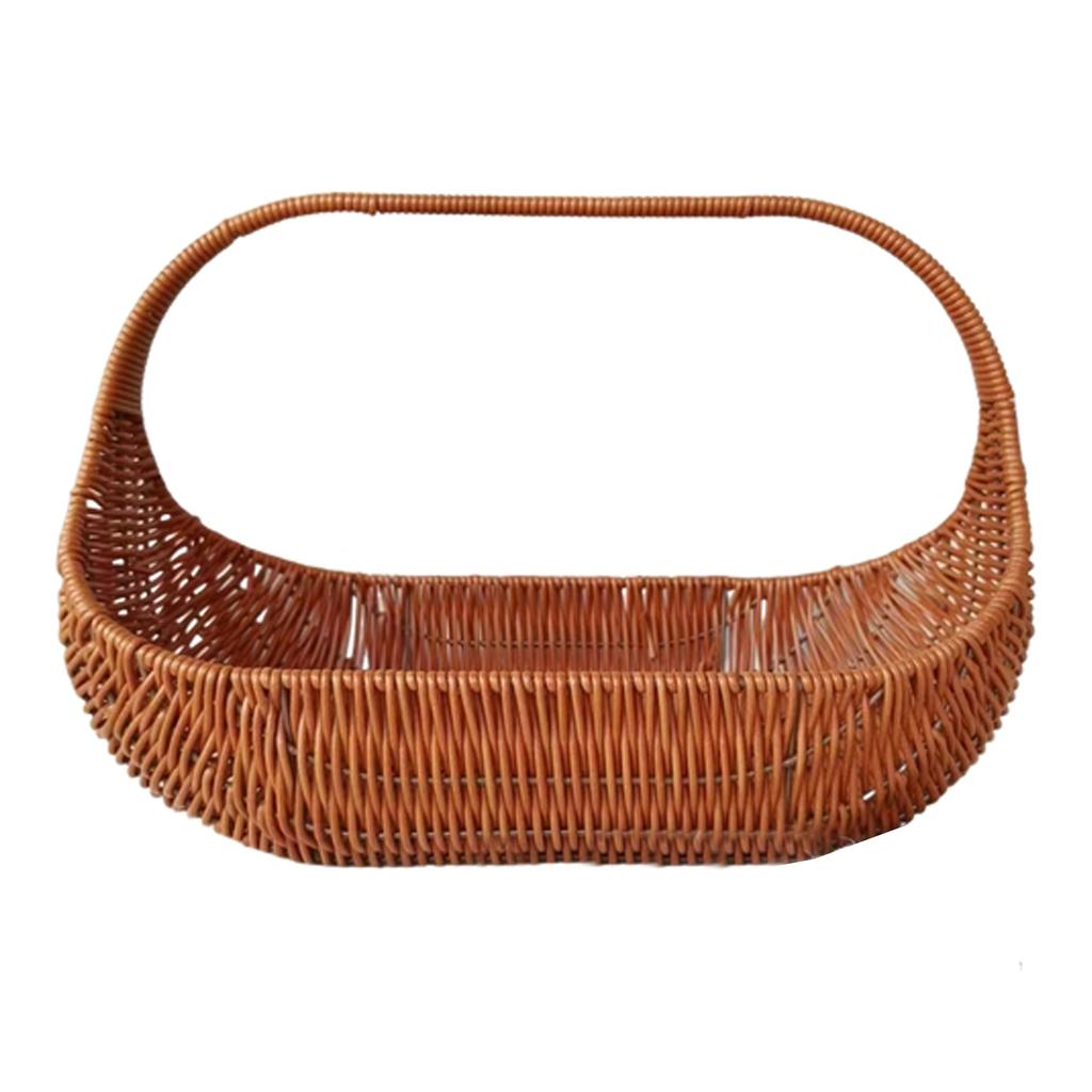 Imitation Rattan PP Picnic Basket Simple And Sturdy Comfortable Grip Handheld