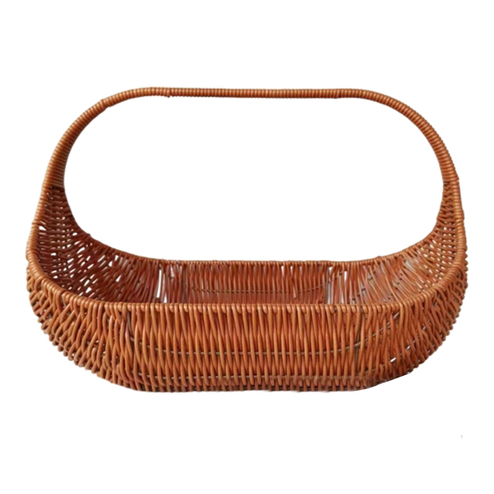 

Imitation Rattan PP Picnic Basket Simple And Sturdy Comfortable Grip Handheld