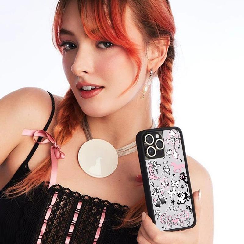 Hot Girl Style Sticker Phone Case for iPhone 17, 16 Pro Max, 15 Plus, 13/14