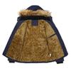 Men's Plus Size Hooded Winter Cotton Jacket with Fur Collar