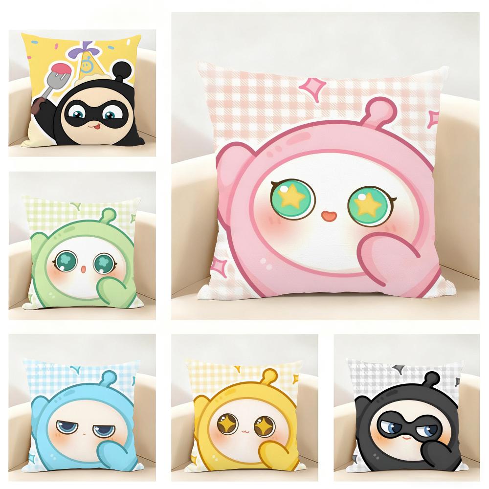 Simple fashion lovely EEggy Party Cushion Cover Linen Pillowcase Soft for Sofa Bed Home Room Decor