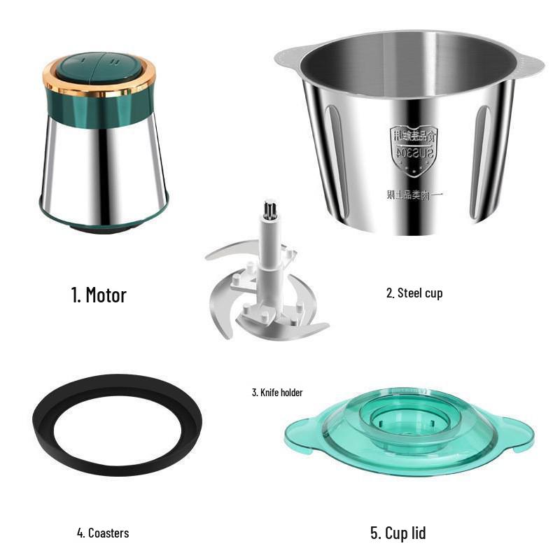 Semi-Automatic Stainless Steel Meat Grinder & Food Processor