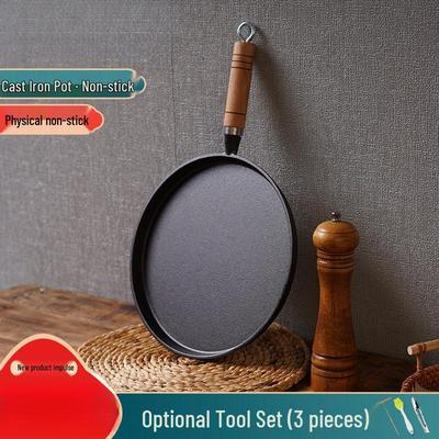 Thickened Cast Iron Non-Stick Flat Pan for Pancakes