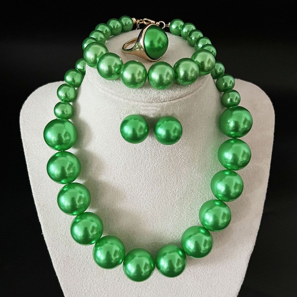 Vintage Style Imitation Pearl Jewelry Set Retro Elegant French Pearl Necklace Bridal