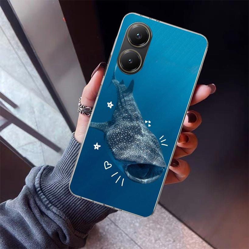 Ocean Whale Shark Phone Case For Xiaomi Poco X7 X6 X5 Pro F7 Ultra Redmi 15C 15 13 13C 12 12C 10 10A 10C 9 9A 9C 9T Shell Poco X