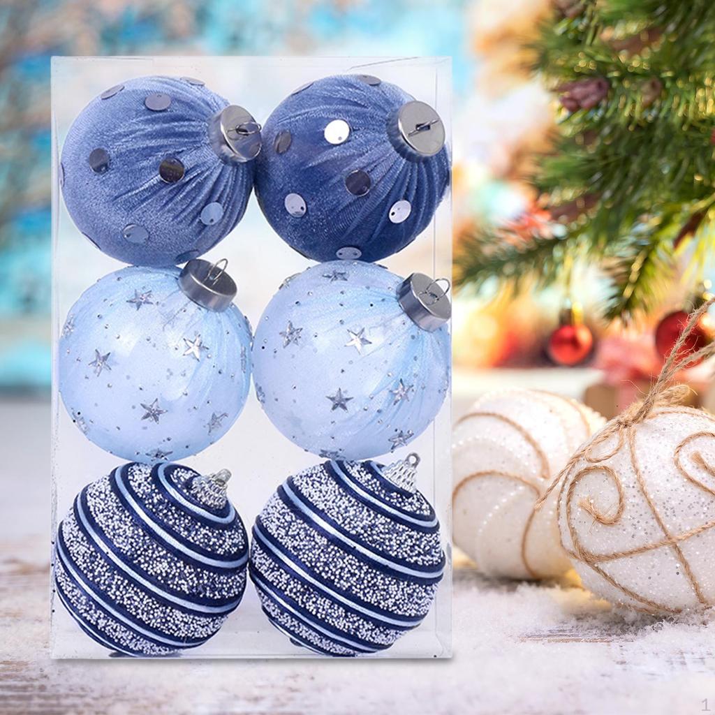 6 Pieces Christmas Ball Ornaments Party Supply Xmas Tree Decorations for Indoor