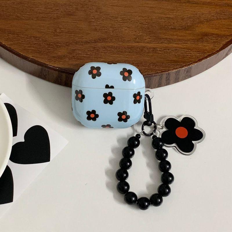

Protective Case Airpods4 Protective Case Active Noise Reduction Apple 3 Generation Bluetooth Earbuds Case Pro 2 Earphone Sleeves Korean Style Cute Ins Apple Airpods 3 [Korean Blue Black Flower] Pendant