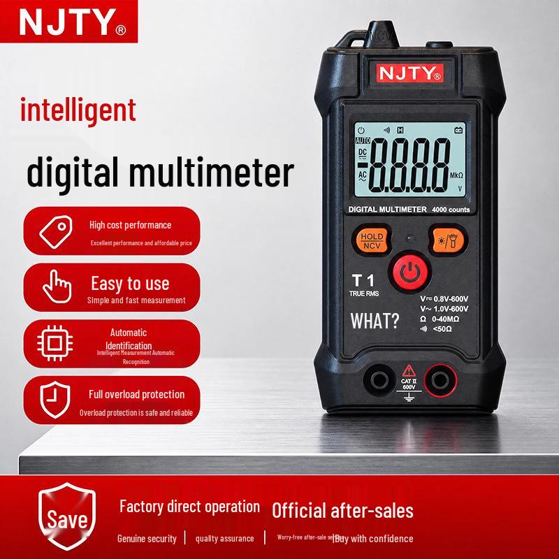 Portable Mini Digital Multimeter with NCV Detection & Low Battery Indicator
