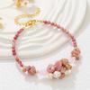 Rose Quartz Pink Crystal & Freshwater Pearl Sweater Chain Necklace - Autumn & Winter Luxury Design