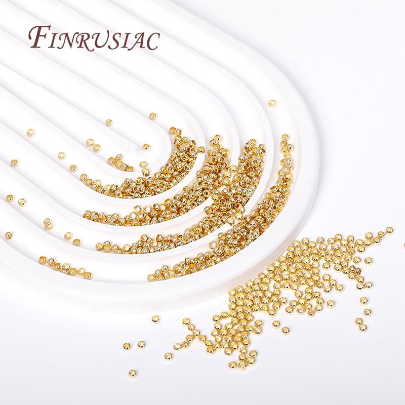 Wholesale 2.5mm Crimp Beads 18K Gold Plated Crimp End Beads For Jewelry Making Supplies