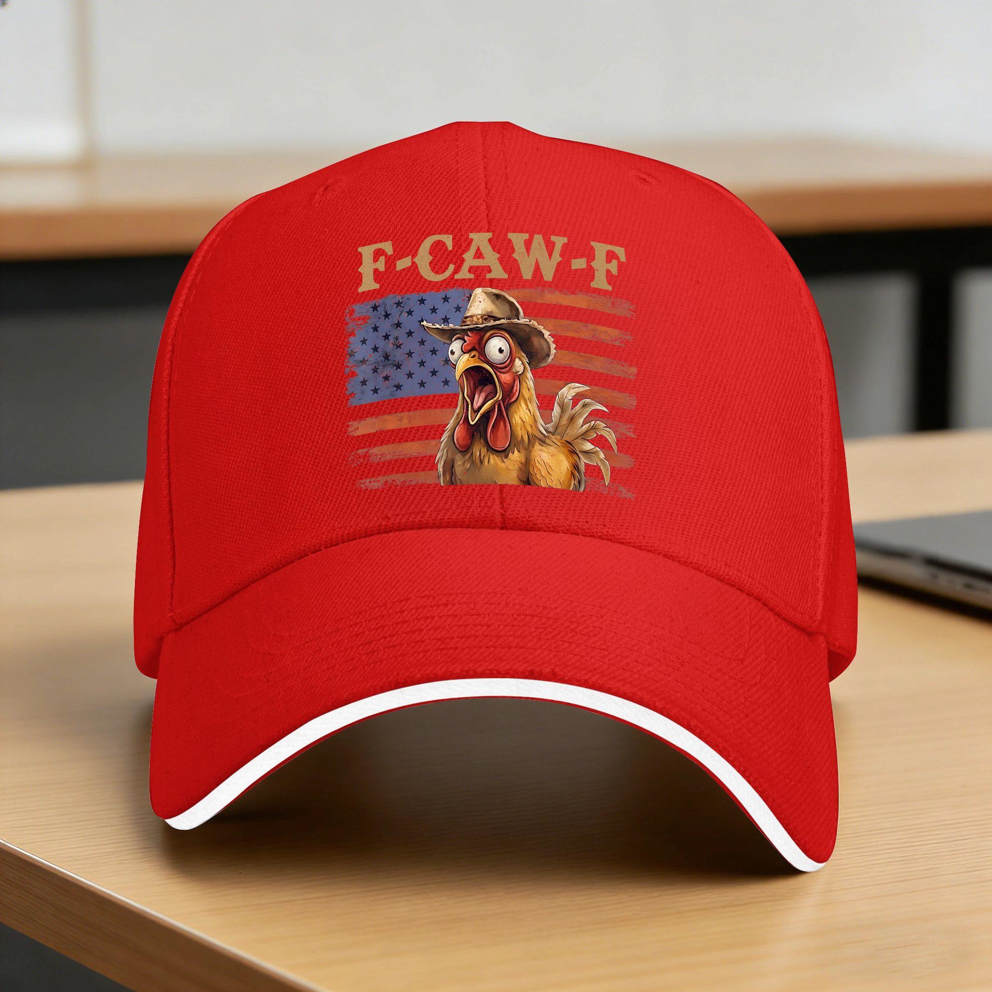 F Caw F Rooster Funny Bird Chicken Whisperer Fawk Casual Baseball Cap Summer Trucker Hat Sun Cap Couple Fashion Baseball Caps One Size