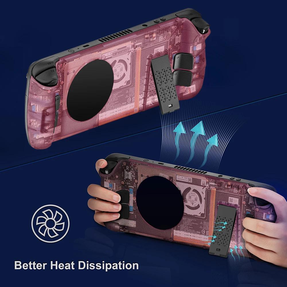 Heat Dissipation Shell For Steam Deck Back Cover with Bracket Thermal Silicone Pad Protective Cover For Steam Deck Accessories