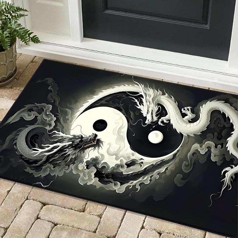 Yin Yang Dragon Rug for Home Decor - Unique Artistic Design, Modern Living Room Carpets with Chinese Symbolism