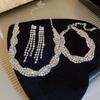 Elegant Rhinestone-Studded Intertwined Necklace & Earring Set