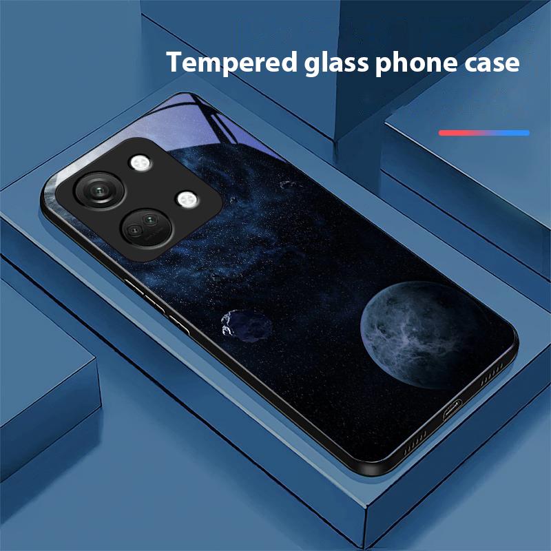 

Space Planet For OnePlus Nord 3 5 6T 7 Pro 8 12 10T Reno8 Lite 5G 10R Nord N30 Hard Shell Tempered Glass Phone Case Black For OnePlus 10R 5G