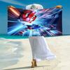 1pc Speedsters City Beach Towel, Highly Absorbent, Soft Comfortable, Yoga, Swimming, Fitness, Camping, Beach Activities. B730027