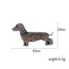 Rhinestone Dachshund Brooches for Women Unisex Animal Pin Dog Lapel Pins Banquet Party Backpack Gifts Jewelry Accessories Gift