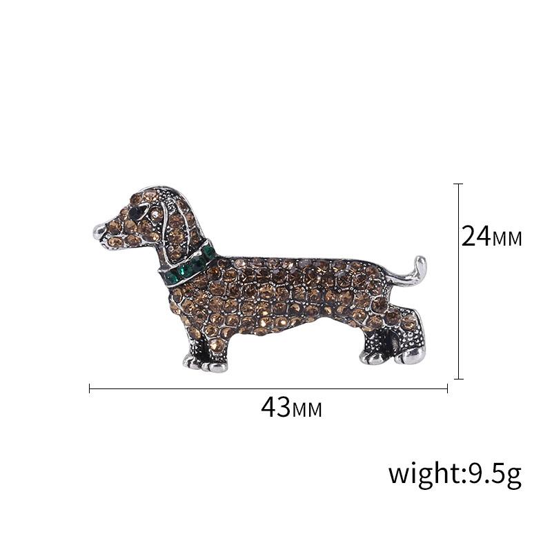 Rhinestone Dachshund Brooches for Women Unisex Animal Pin Dog Lapel Pins Banquet Party Backpack Gifts Jewelry Accessories Gift