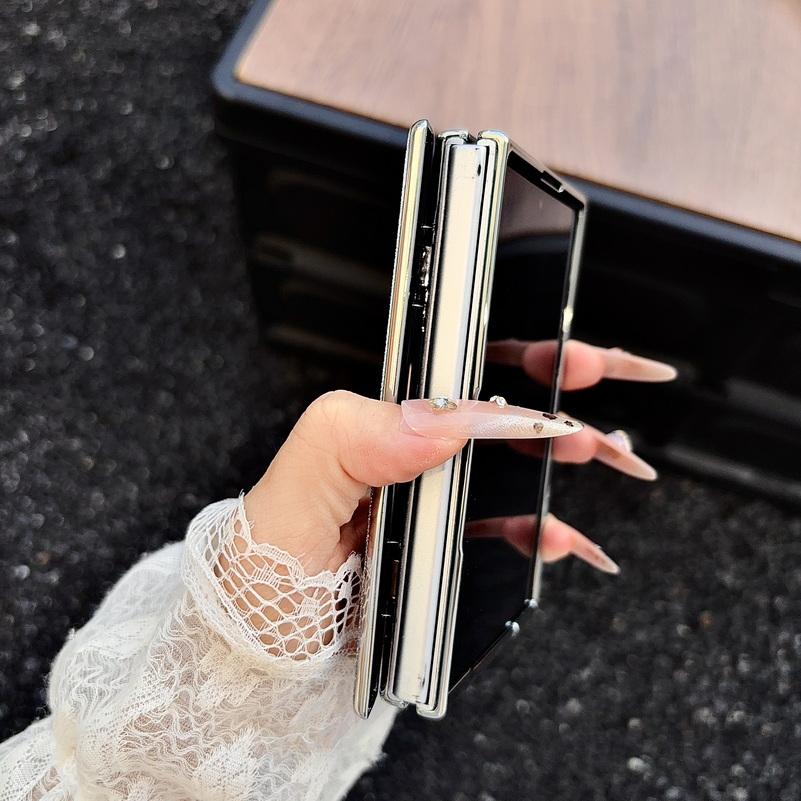Etui z błyszczącym gradientem i pozłacaną ramką dla Samsung Z Fold 8 Ultra Fold8 szeroki Galaxy Z Fold 7 Magnetyczny zawias Ochronna osłona