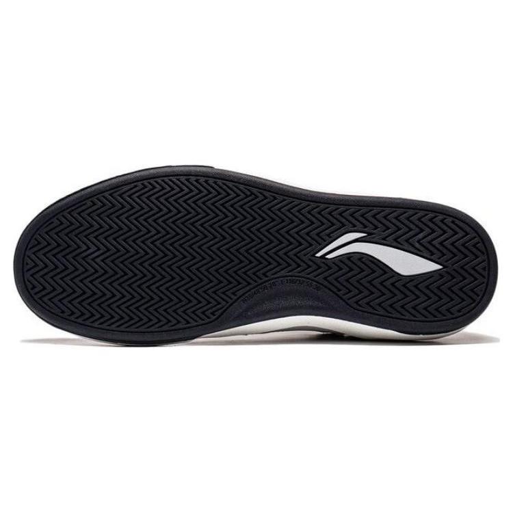 Li Ning Comfortable Abrasion Resistant Breathable Low top Skateboard Shoes Men's White Black AEPSA49-3