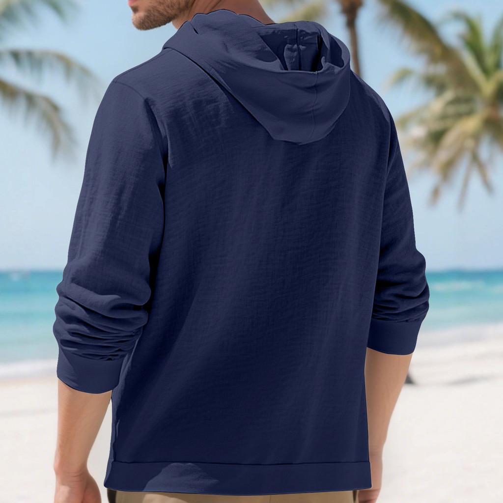 Mens Fashion Casual Shirt With Long Sleeves And Waterwashed Linen For Urban Style Spring Autumn Wear