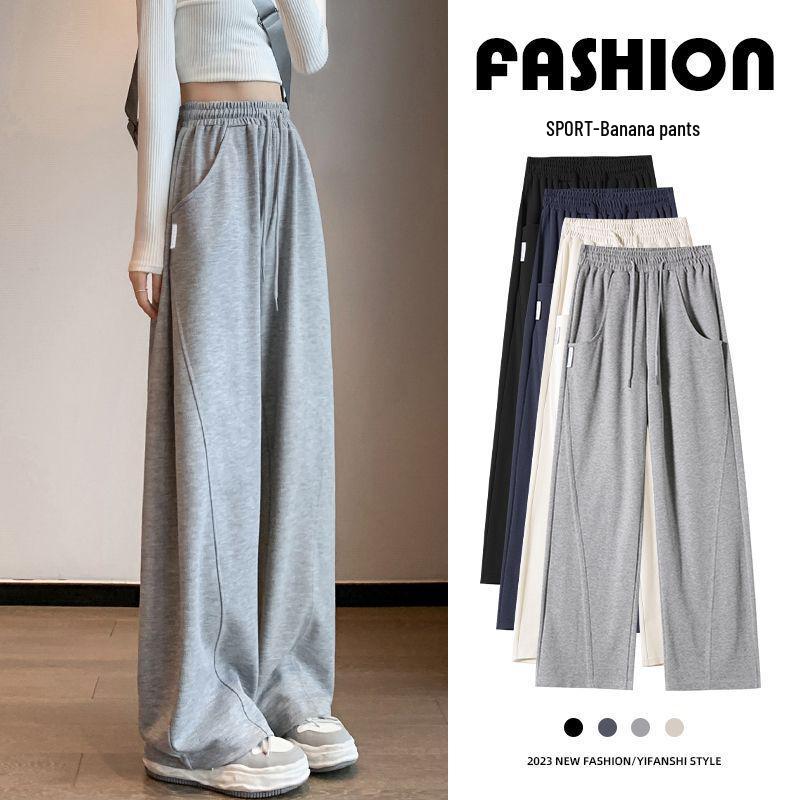 

Women s Gray High-Waisted Wide-Leg Sweatpants - Autumn 2025 Jazz Dance Style Medium