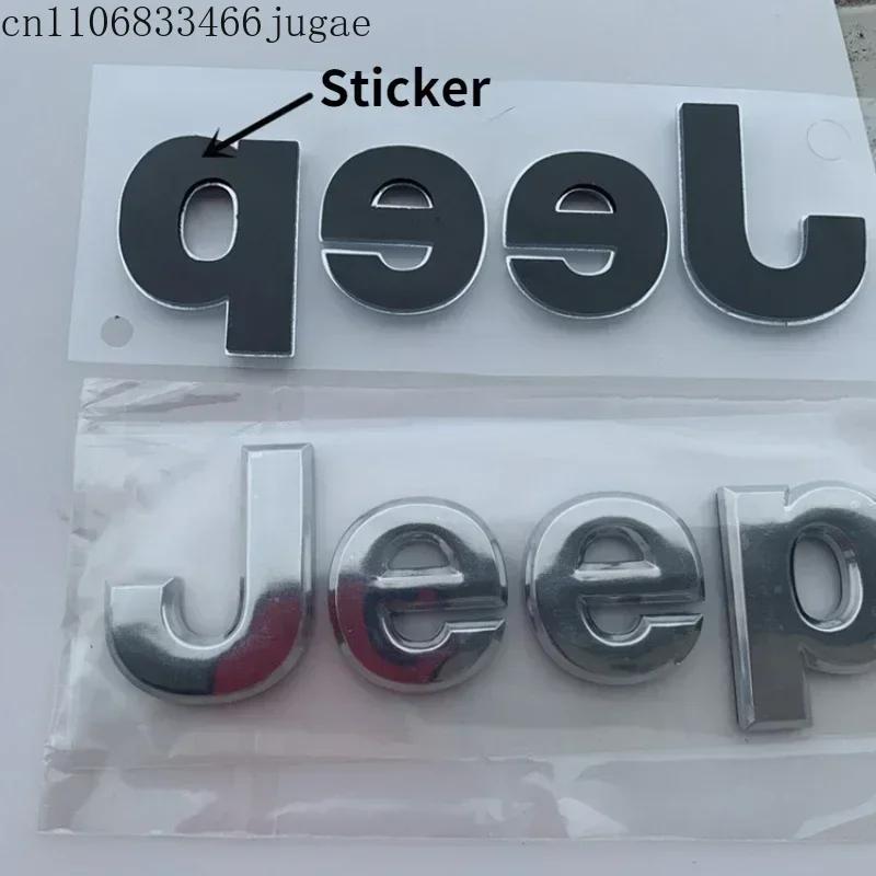 For Jeep Logo Badge Grand Badge Cherokee Wrangler Renegade Compass JK Patriot Car Front Hood Emblem Body Side Rear Trunk