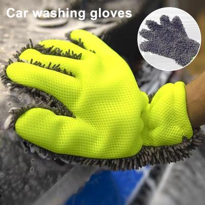 1 Stuks Chenille Autowash Handschoen Krasvrij Zacht Microvezel Autowash Wanten Machine Wasbaar Autowasborstel voor Kringvrije Afwerking Auto Detailen Schoonmaken