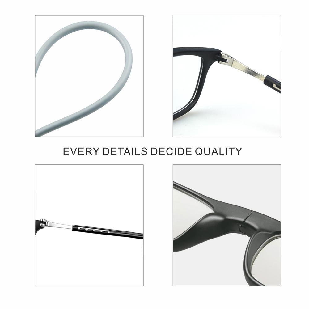 QGAOP Trendy TR90 Magnetic Reading Glasses Hanging Neck Soft Temple Presbyopic Glasses for Elderly Men Women