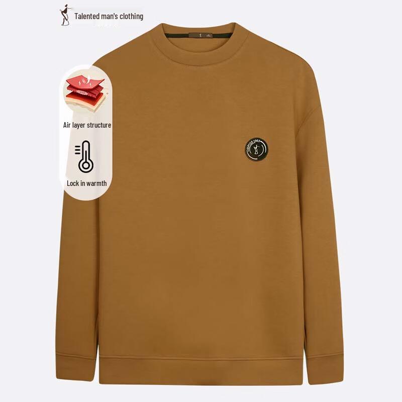TRIES Men s Embroidered Round Neck Pullover Sweatshirt L