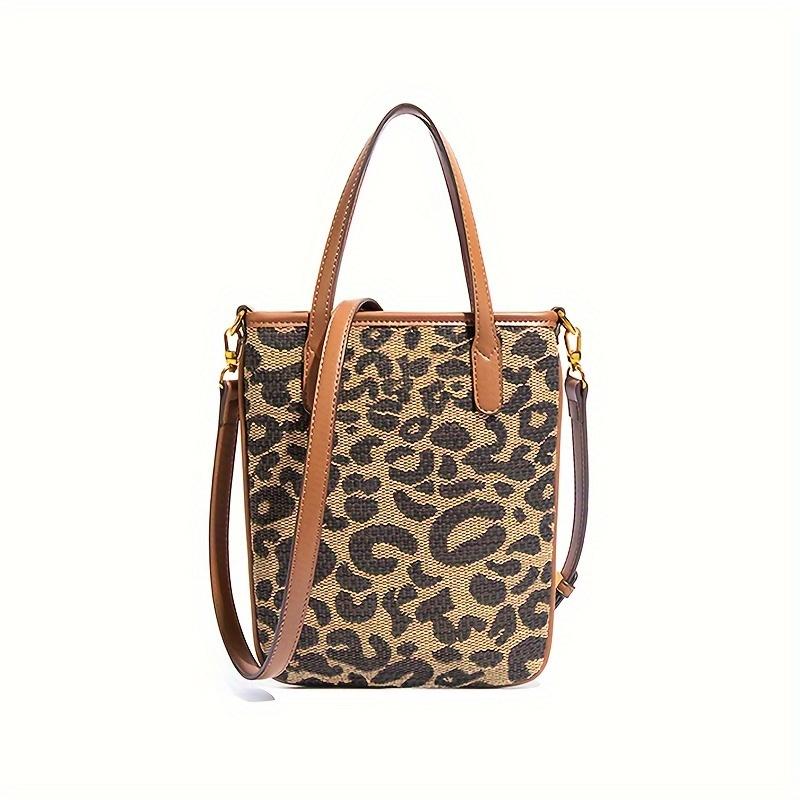 Classic Mini Leopard Pattern Satchel Bag  All-Match Trendy Shoulder Bag For Women  Casual Small Shopping Bag