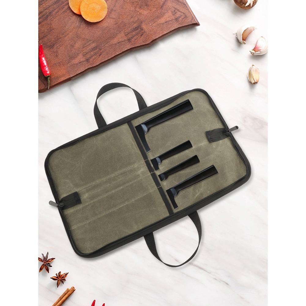 Portable Chef's Bag, Fashionable, Durable, Oil and Wax Canvas Bag, Practical, Kitchen Knife Storage Bag, Chef's Handheld Tool Kit