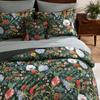 Green Botanical Floral King Comforter Set - 7-Piece Bedding Ensemble with Flower Print for King Bed