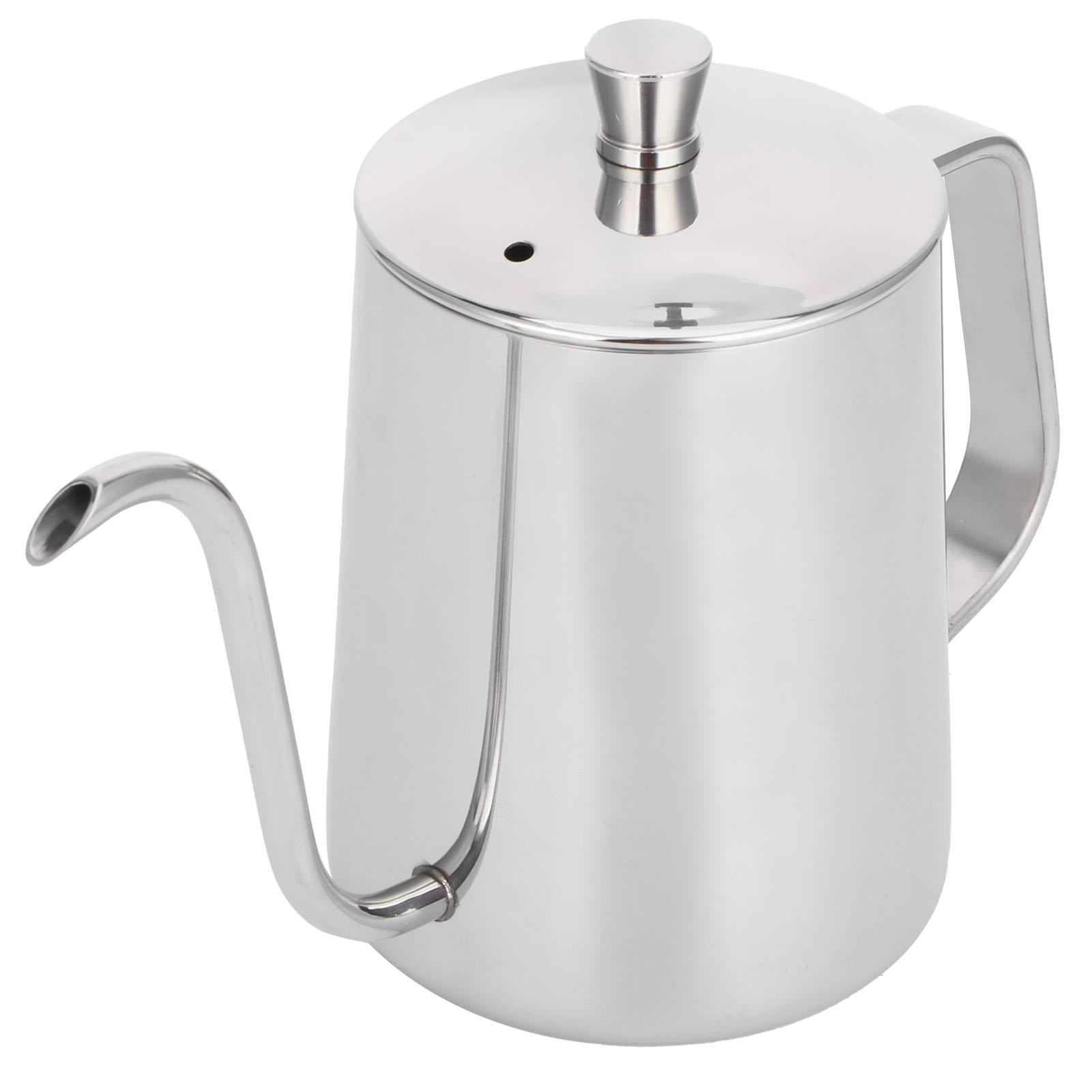 

600ml Coffee Drip Kettle 304 Stainless Steel Slender Spout Thicken Coffee Pot with Cover