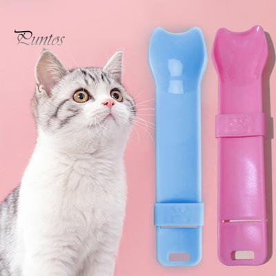 Happy Spoon Cat Łatwe czyszczenie Prasa kciukowa Podajnik przysmaków z wiszącym otworem Bezodpadowa, higieniczna łyżka do wyciskania dla zwierząt domowych