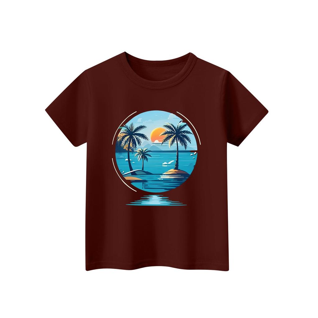 Children's Short Sleeve Neck T-Shirt Animal Print Daily Casual Top