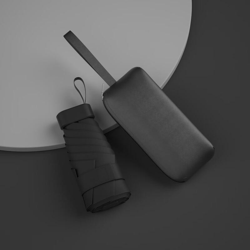 Compact Six-Fold Sun/Rain Umbrella with Card Holder